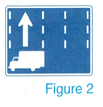 blue designated-lane sign