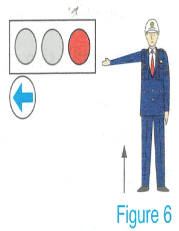 police hand signal (thinner arrow)