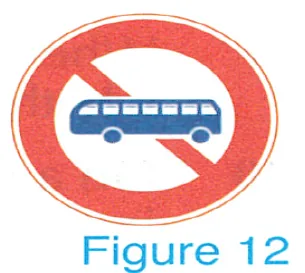 round red sign, bus crossed out