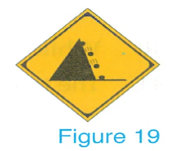 yellow diamond, falling rocks