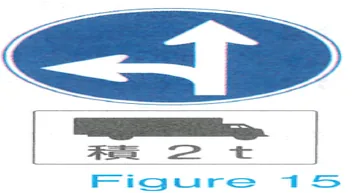 問題74の道路標識・交通状況の図